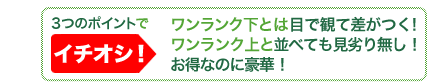 3つのポイントでイチオシ！